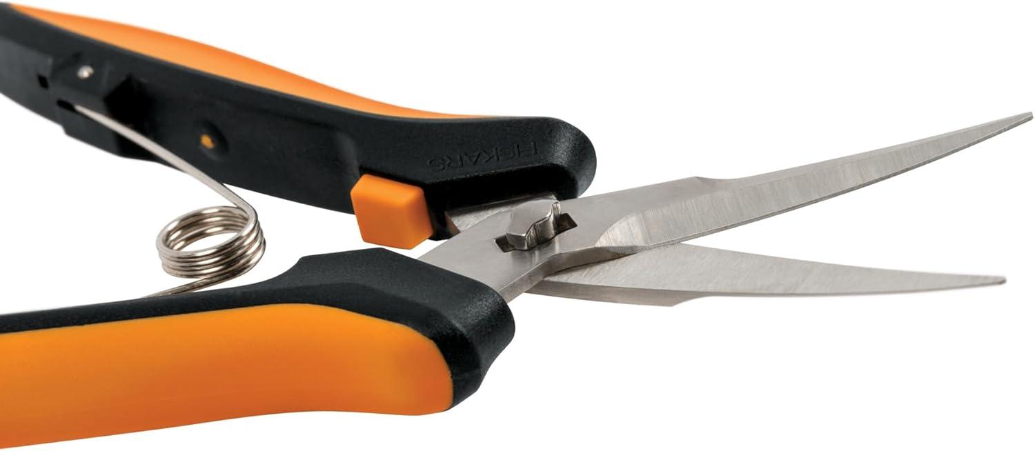 imageFiskars MicroTip Rose Pruning Shears 6quot Garden Shears NonStick Coated Stainless Steel Blade Gardening Scissors with SoftGrip HandlePruning Snips Curved