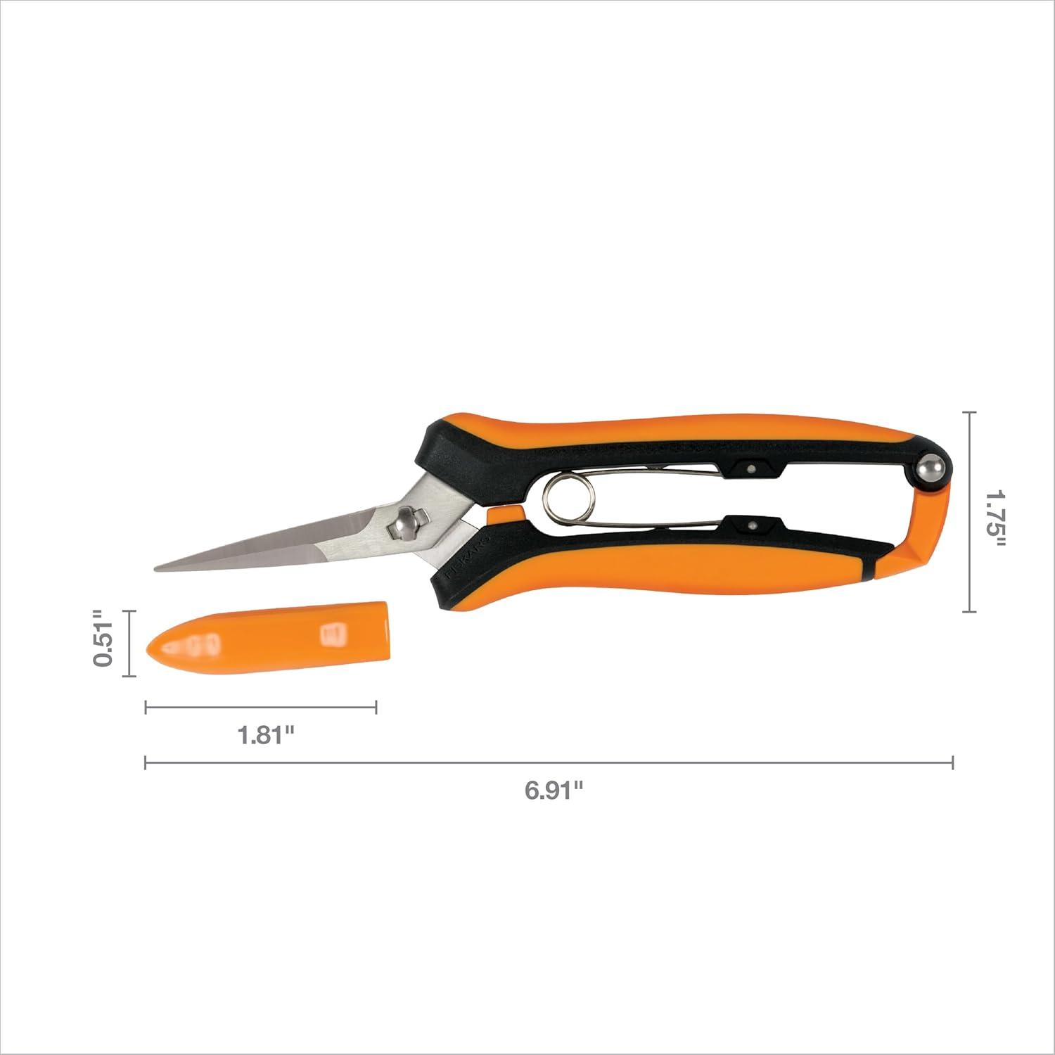 imageFiskars MicroTip Rose Pruning Shears 6quot Garden Shears NonStick Coated Stainless Steel Blade Gardening Scissors with SoftGrip HandlePruning Snips Curved