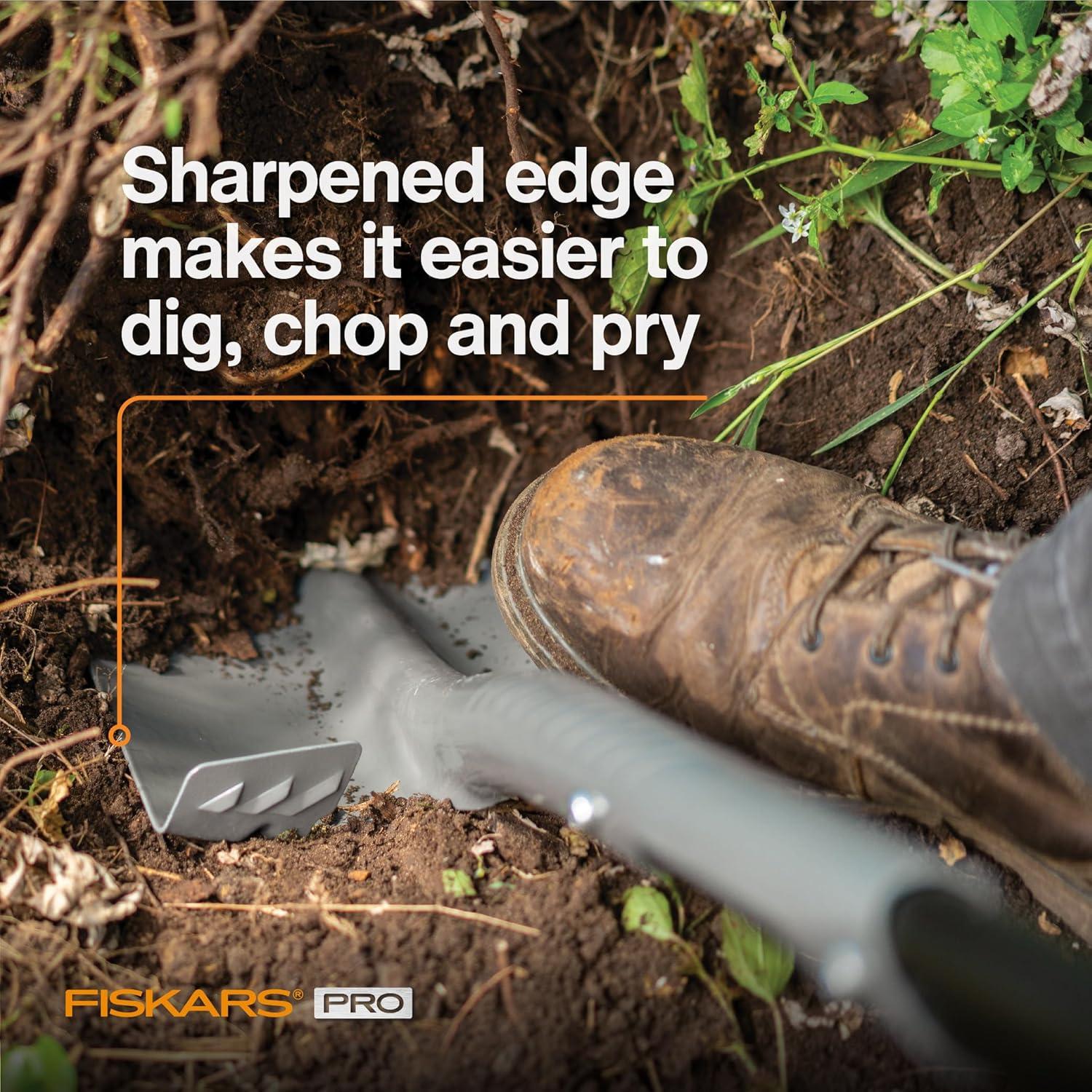 imageFiskars PRO Transfer Shovel 42 Inch HeavyDuty Aluminum Shovel with DHandle for Maximum Leverage Ideal for Moving Gravel Soil and Garden DebrisDigging Shovel  60 in