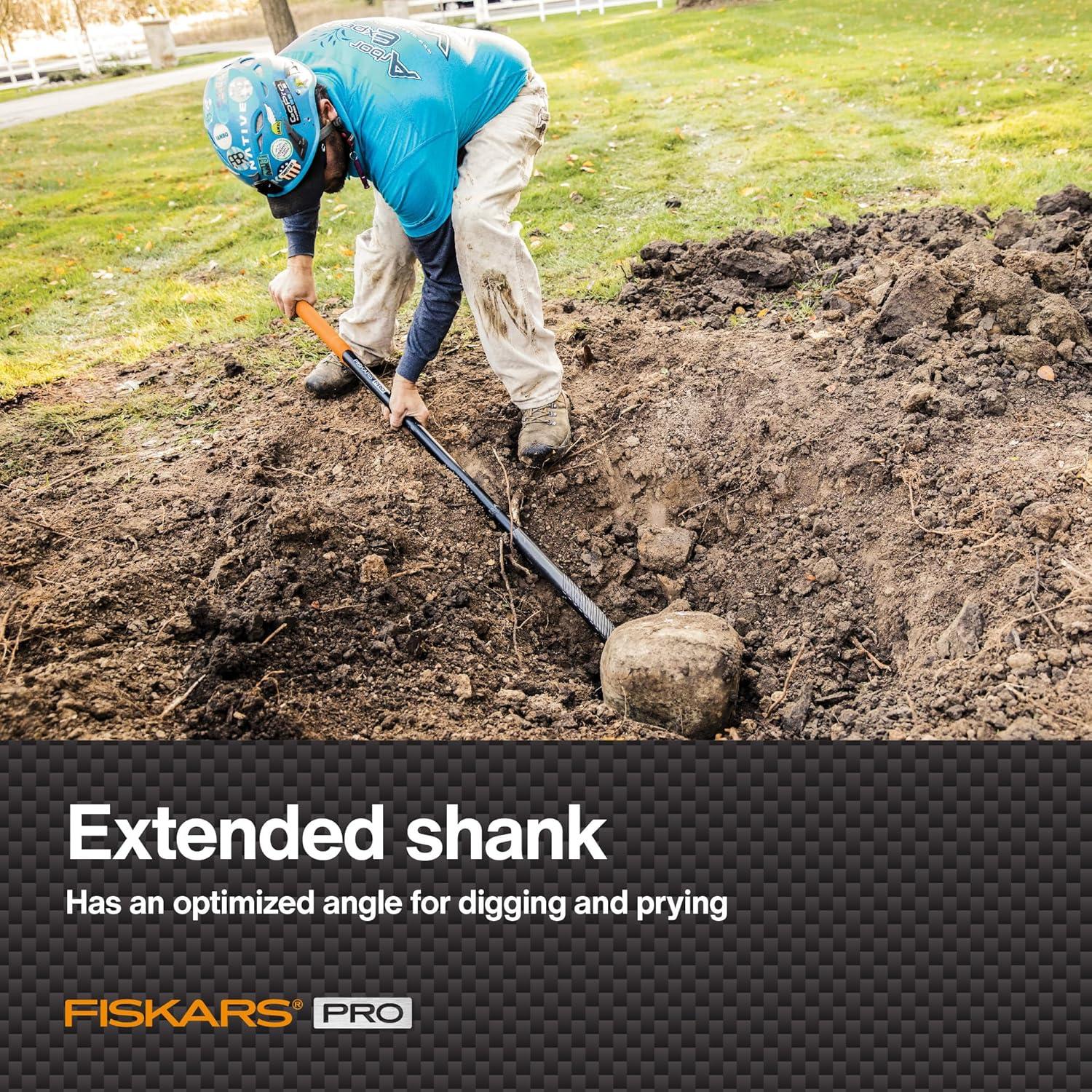 imageFiskars PRO Transfer Shovel 42 Inch HeavyDuty Aluminum Shovel with DHandle for Maximum Leverage Ideal for Moving Gravel Soil and Garden DebrisDigging Shovel  60 in