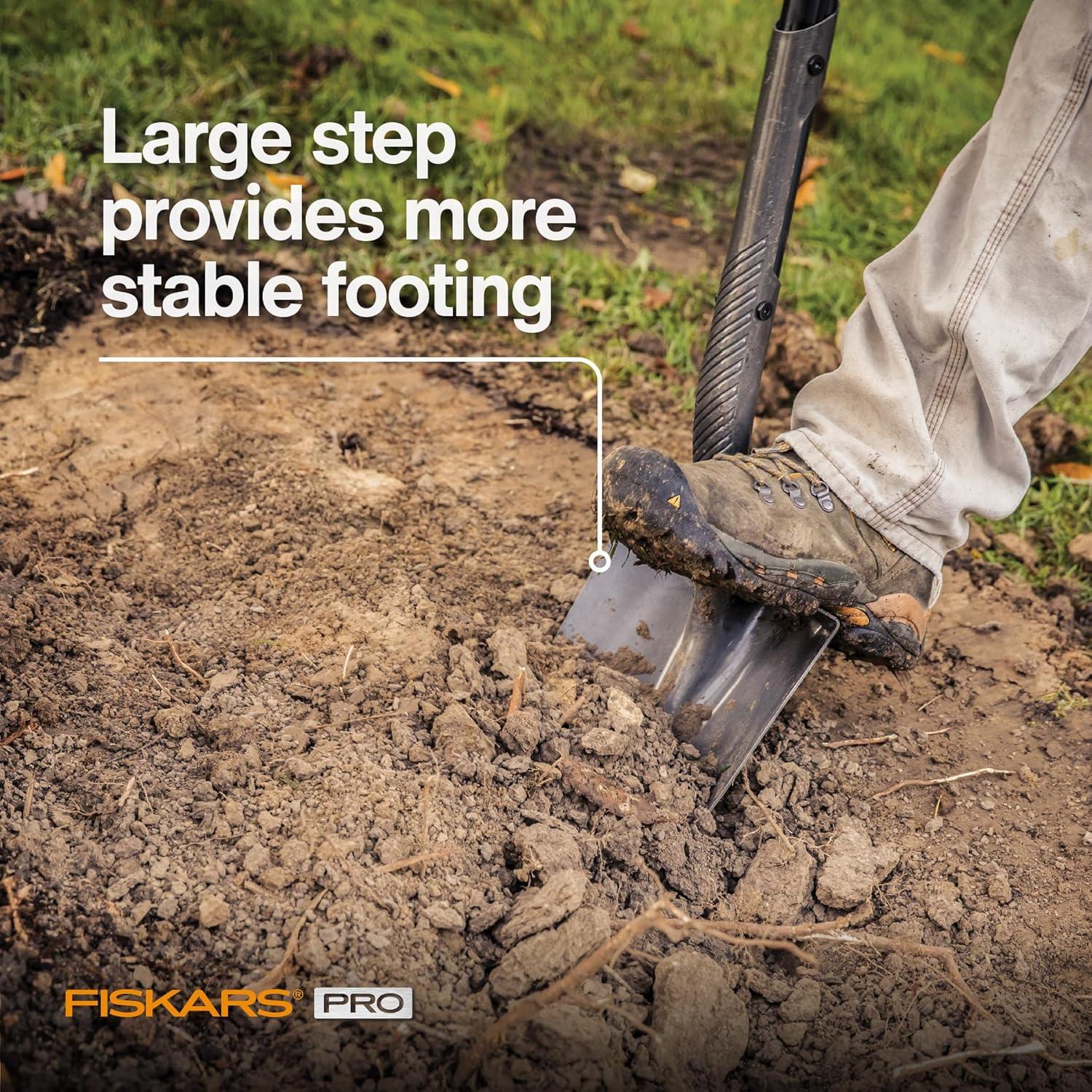 imageFiskars PRO Transfer Shovel 42 Inch HeavyDuty Aluminum Shovel with DHandle for Maximum Leverage Ideal for Moving Gravel Soil and Garden DebrisDigging Shovel  60 in