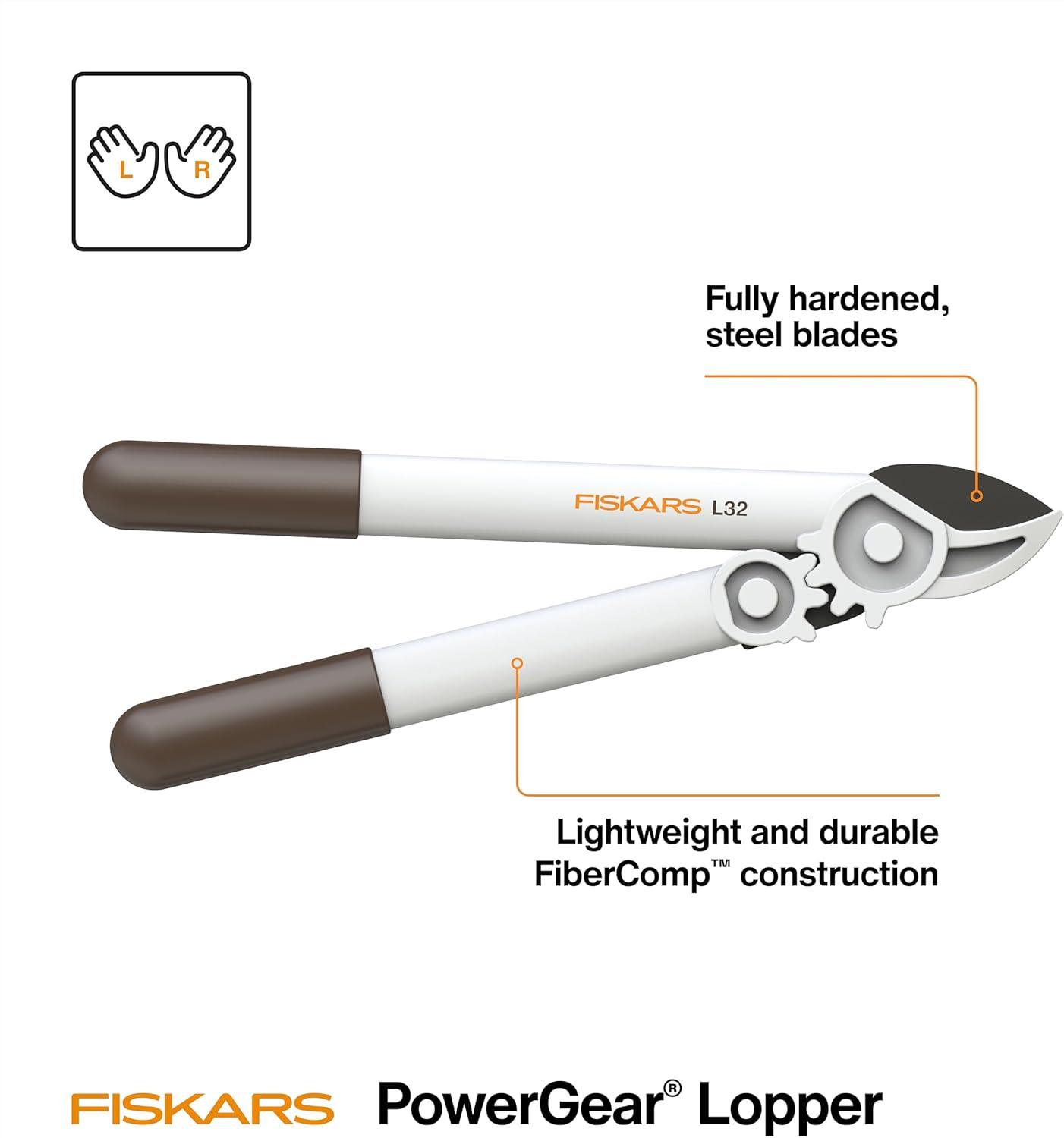 imageFiskars PowerGear Lopper Lightweight Anvil Garden Tool WhiteLopper