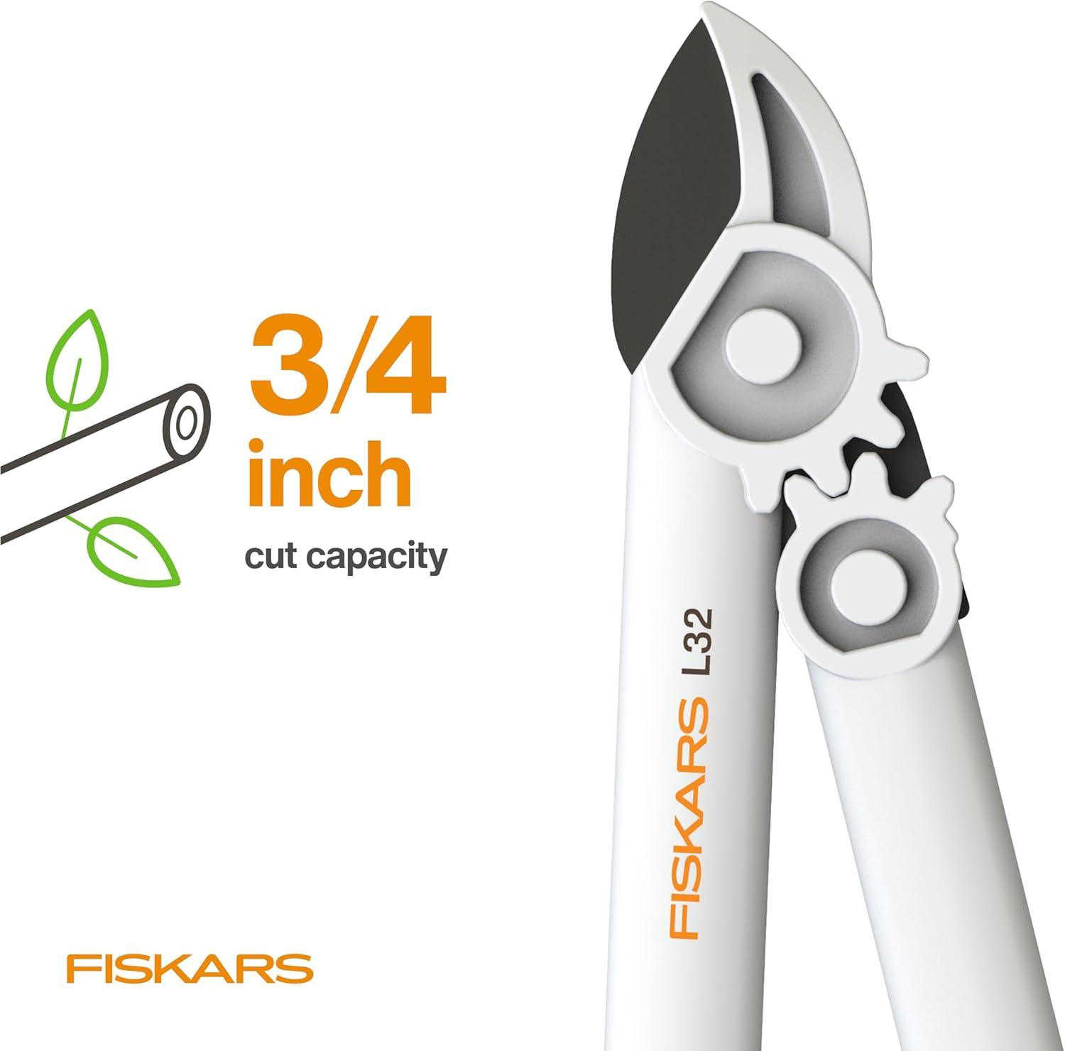 imageFiskars PowerGear Lopper Lightweight Anvil Garden Tool WhiteLopper