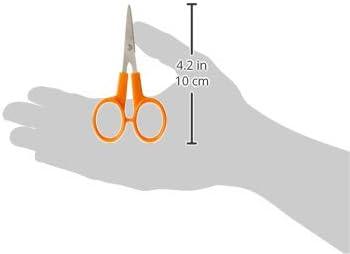 imageFiskars Premier No 5 MicroTip OrangeHandled Fabric Scissors  Double Loop Handle  Sewing and Craft Scissors  Orange4 inches