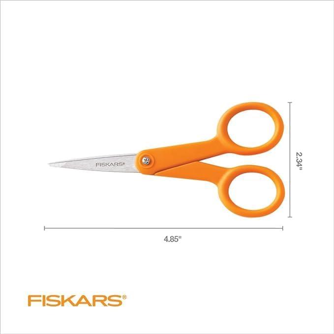 imageFiskars Premier No 5 MicroTip OrangeHandled Fabric Scissors  Double Loop Handle  Sewing and Craft Scissors  Orange5 inches