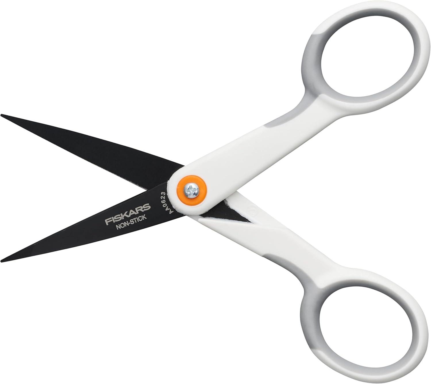 imageFiskars Premier No 5 MicroTip OrangeHandled Fabric Scissors  Double Loop Handle  Sewing and Craft Scissors  Orange5 inches