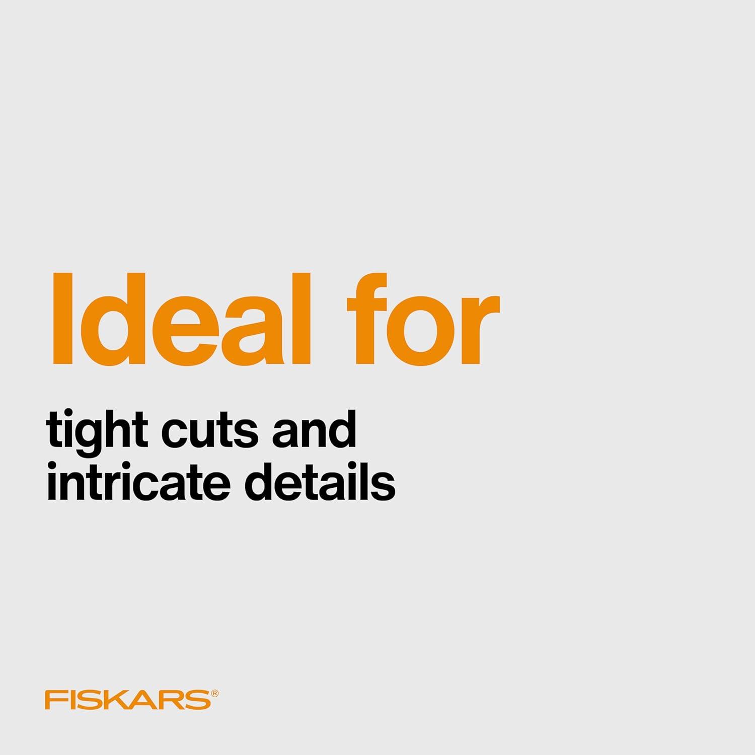 imageFiskars Premier No 5 MicroTip OrangeHandled Fabric Scissors  Double Loop Handle  Sewing and Craft Scissors  Orange5 inches