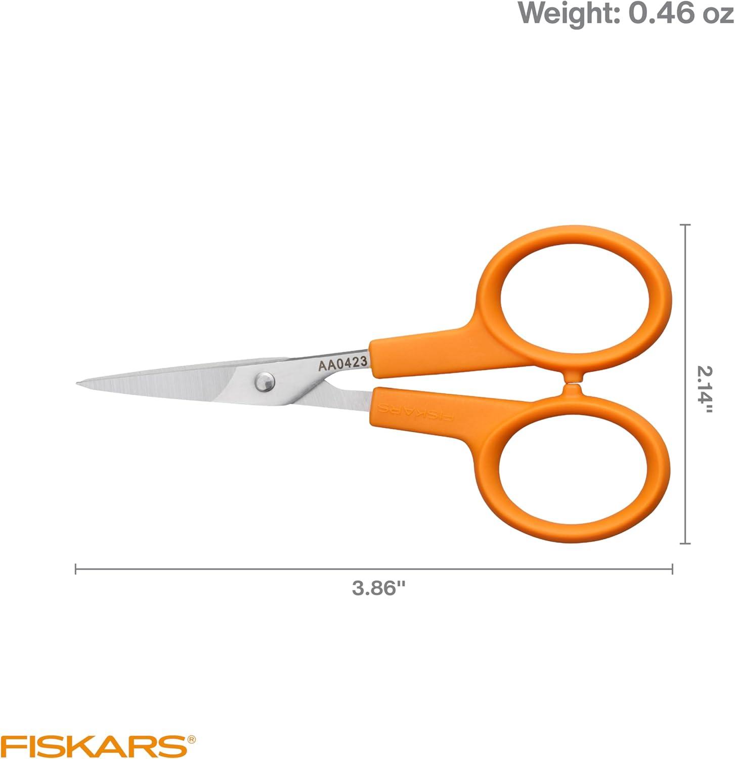 imageFiskars Premier No 5 MicroTip OrangeHandled Fabric Scissors  Double Loop Handle  Sewing and Craft Scissors  Orange5 inches
