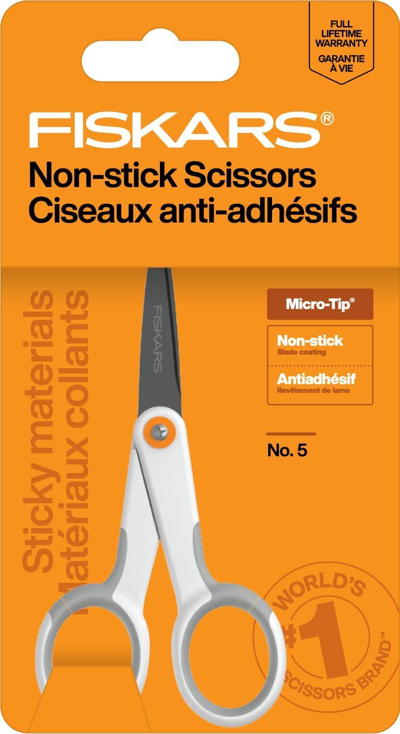 imageFiskars Premier No 5 MicroTip OrangeHandled Fabric Scissors  Double Loop Handle  Sewing and Craft Scissors  Orange5 inches