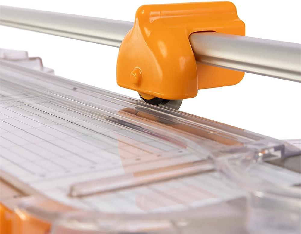 imageFiskars ProCision Rotary Bypass Paper Trimmer  12quot Cut Length  Craft Paper and Mixed Media Cutter with Grid Lines  OrangeCompact Rotary Bypass Trimmer  12
