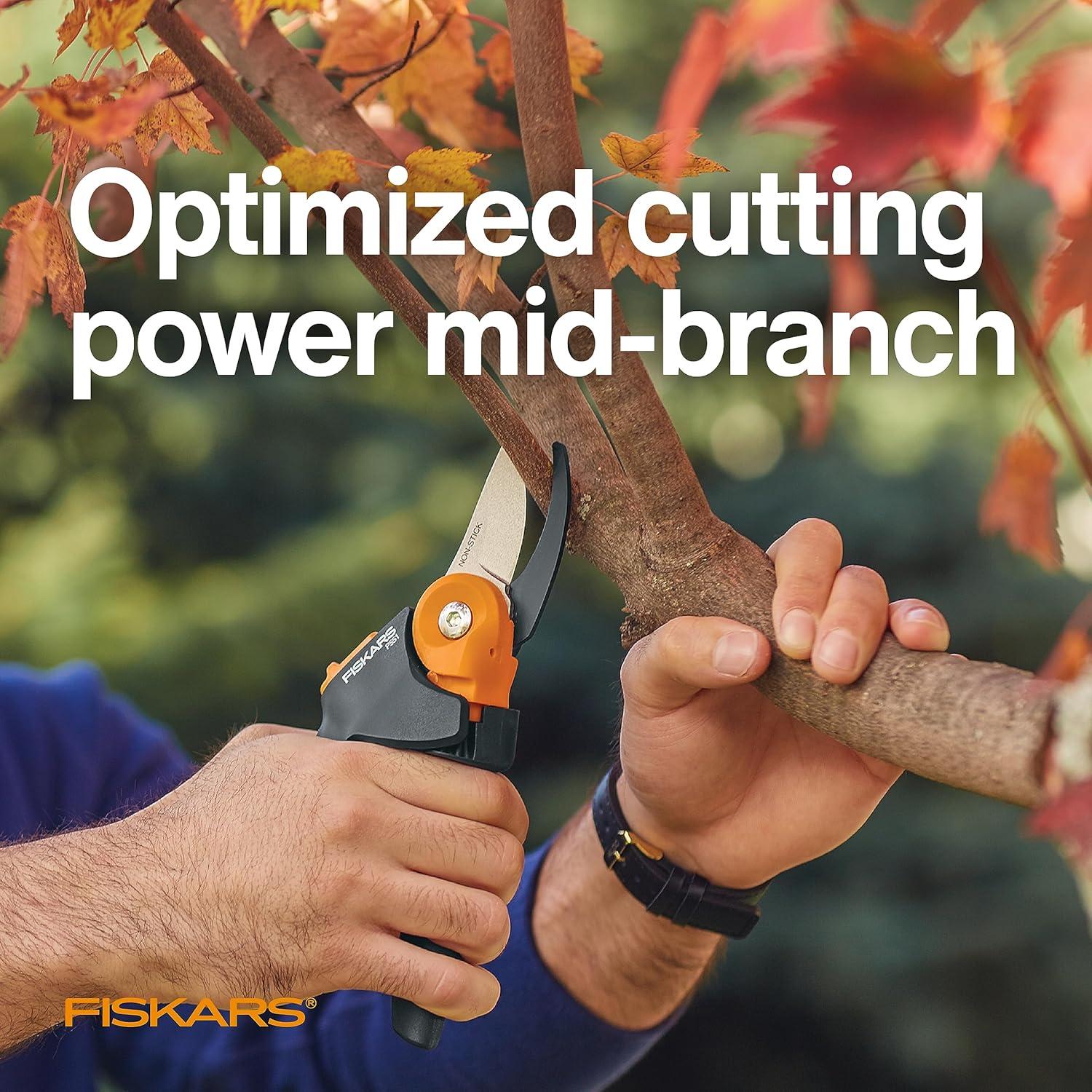 imageFiskars Pruning Shears Bypass Pruner that Cuts Through Stems up to 34Inch PowerGear Technology For More Power on Every CutPruner