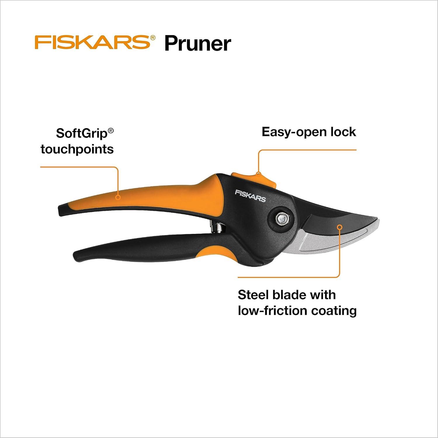 imageFiskars Pruning Shears Bypass Pruner that Cuts Through Stems up to 34Inch PowerGear Technology For More Power on Every CutSmall