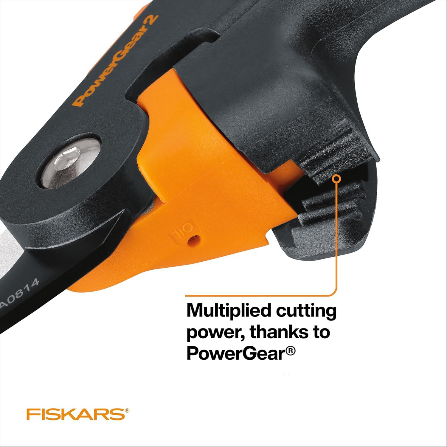 imageFiskars Pruning Shears Bypass Pruner that Cuts Through Stems up to 34Inch PowerGear Technology For More Power on Every CutSoftgrip