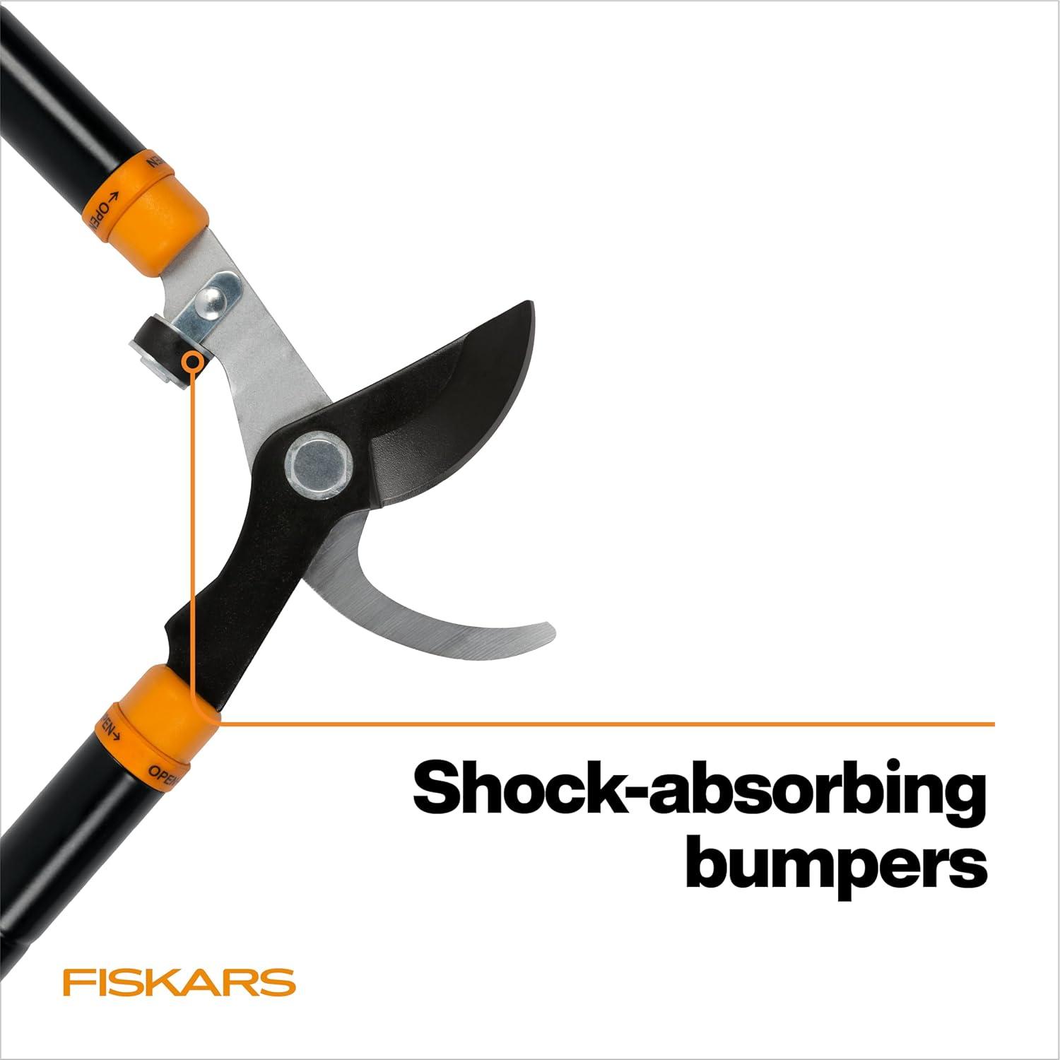 imageFiskars Ratchet Drive Anvil Lopper 32 Inch Heavy Duty Tree Trimmer 2 inch Cut Capacity Riveted Handles for Easy Squeeze Cutting PowerLopper Extendable