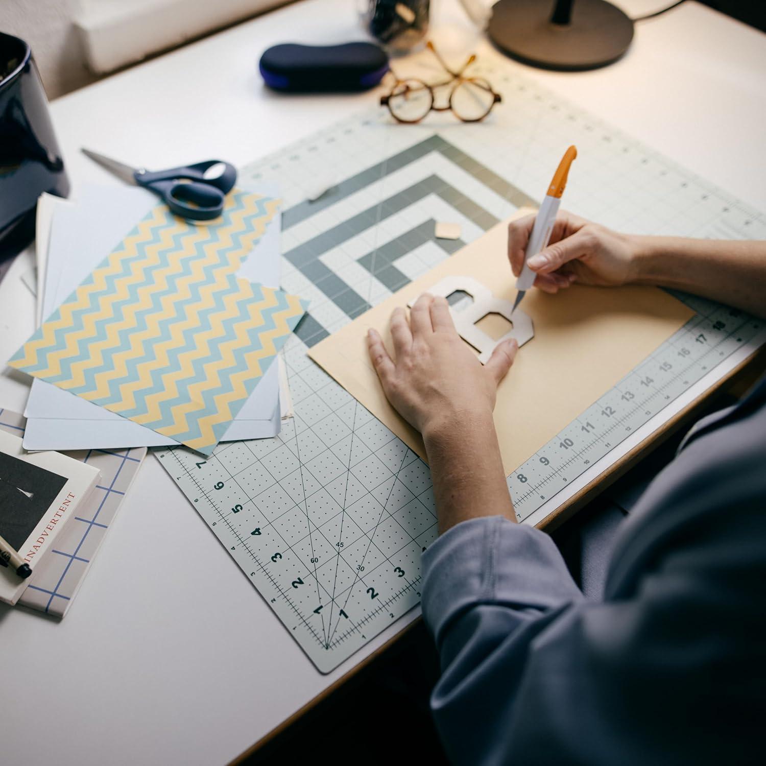imageFiskars Self Healing Cutting Mat for Quilting Arts and Crafts 18quot x 24quot Grid Sewing Mat Craft Cutting Board Sewing Supplies and Quilting ToolsGreen