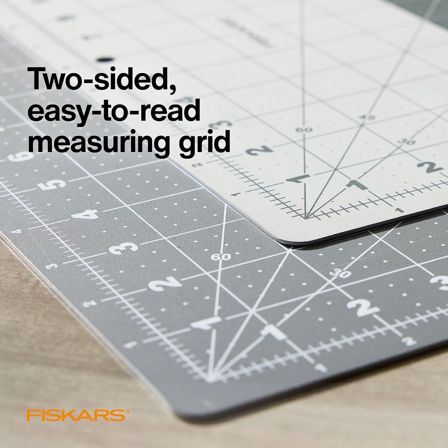 imageFiskars Self Healing Cutting Mat for Quilting Arts and Crafts 18quot x 24quot Grid Sewing Mat Craft Cutting Board Sewing Supplies and Quilting ToolsGray