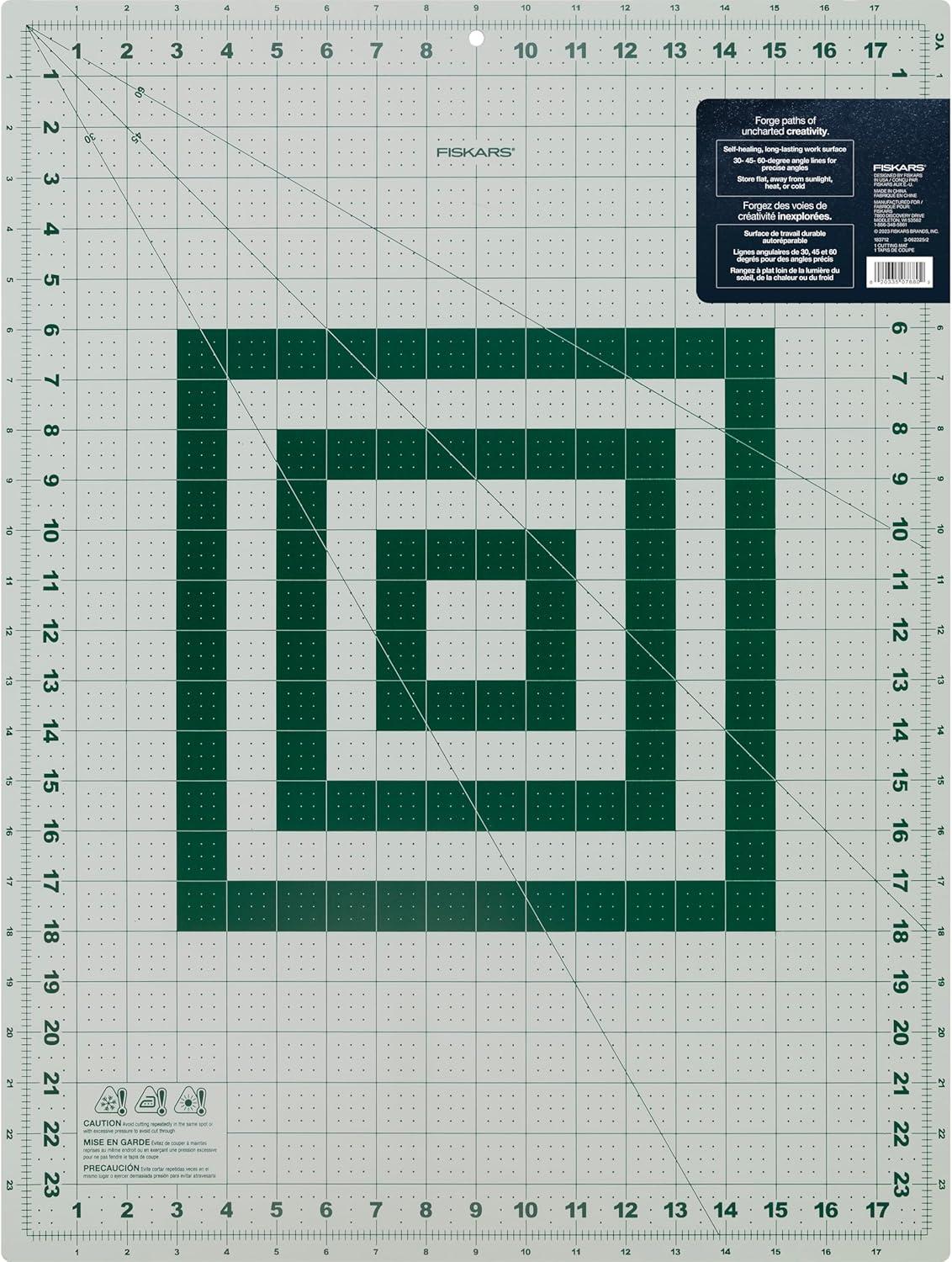 imageFiskars Self Healing Cutting Mat for Quilting Arts and Crafts 18quot x 24quot Grid Sewing Mat Craft Cutting Board Sewing Supplies and Quilting ToolsGreen