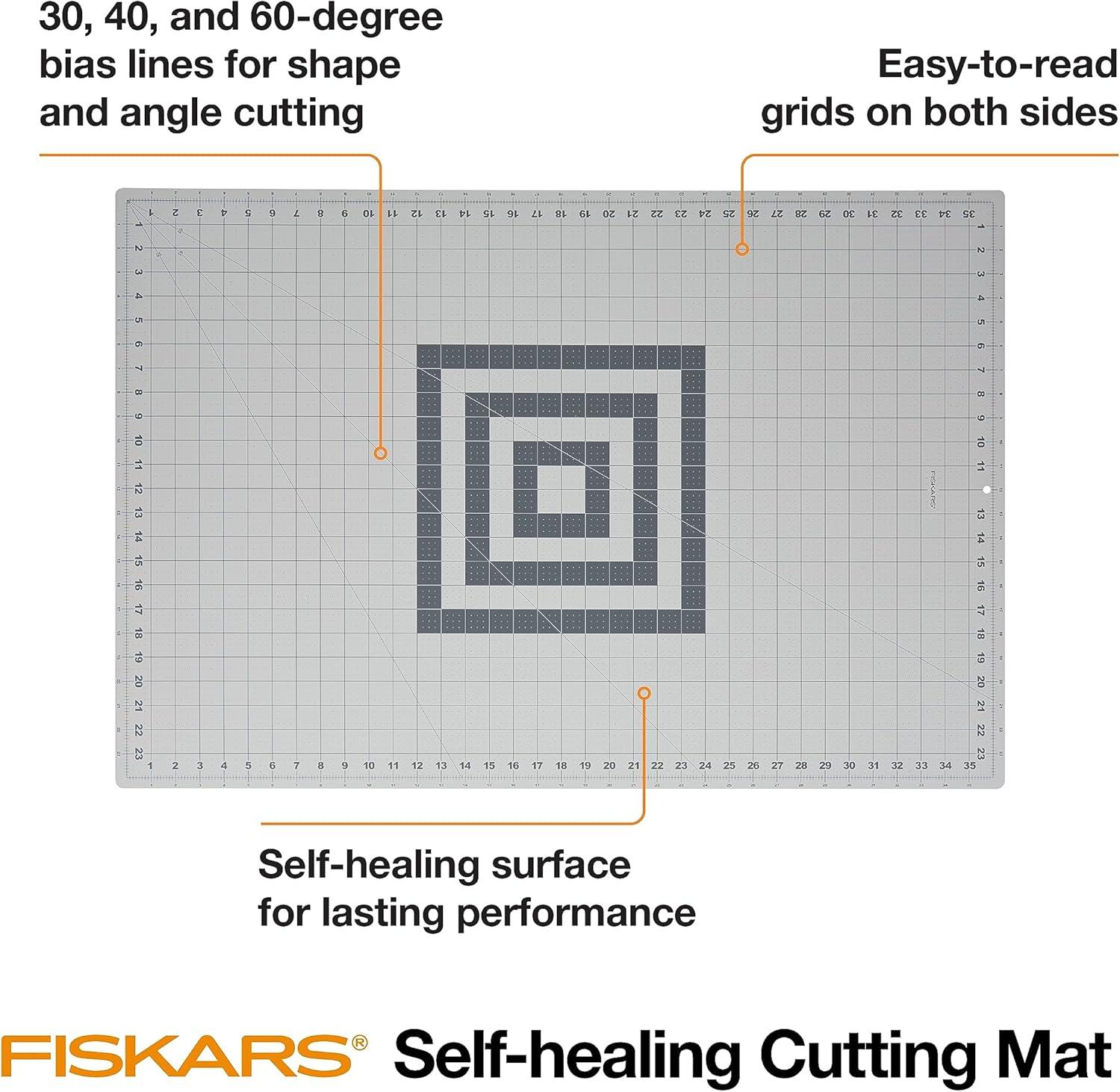 imageFiskars Self Healing Cutting Mat with Grid for Sewing Quilting and Crafts  24quot x 36 Grid LilacMountain HazeGray
