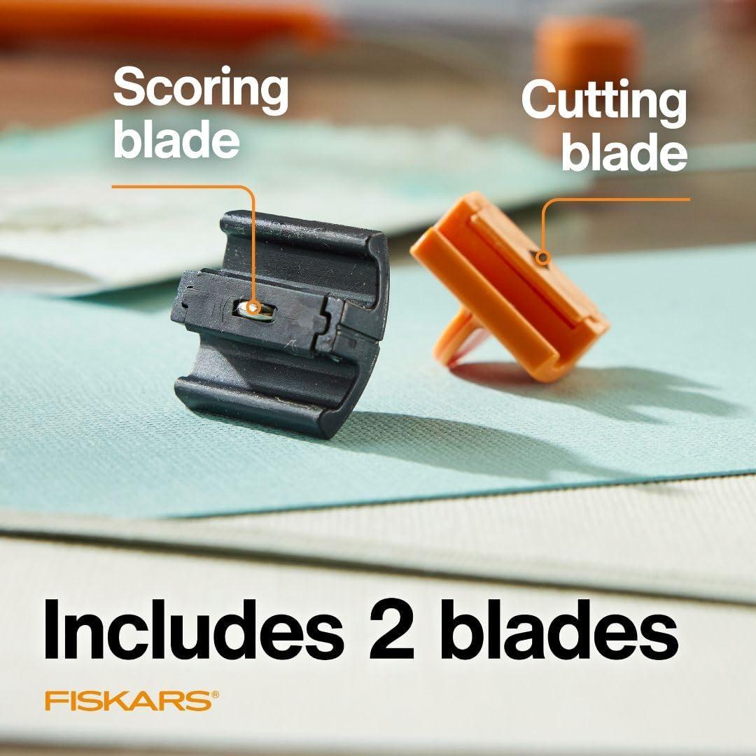 imageFiskars TripleTrack Trimmer Replacement Blades  2Pack  High Profile Style I Blades for Cutting and Scoring  Arts and Crafts  OrangeBlack2 Pack