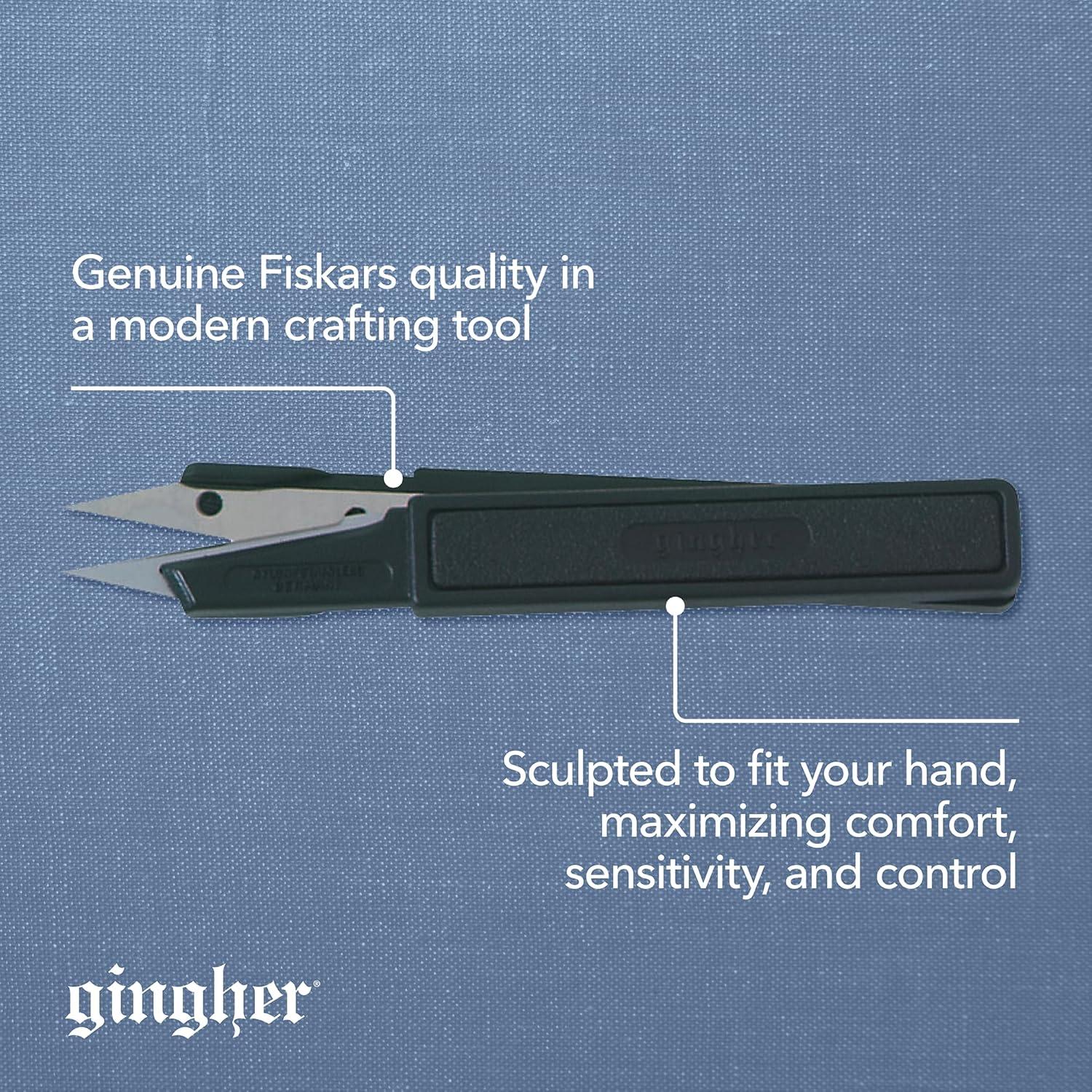 imageGingher Featherweight Thread Clippers  4quot Stainless Steel Snips  Sharp Thread Puller with Protective Cap for Crafts  Black