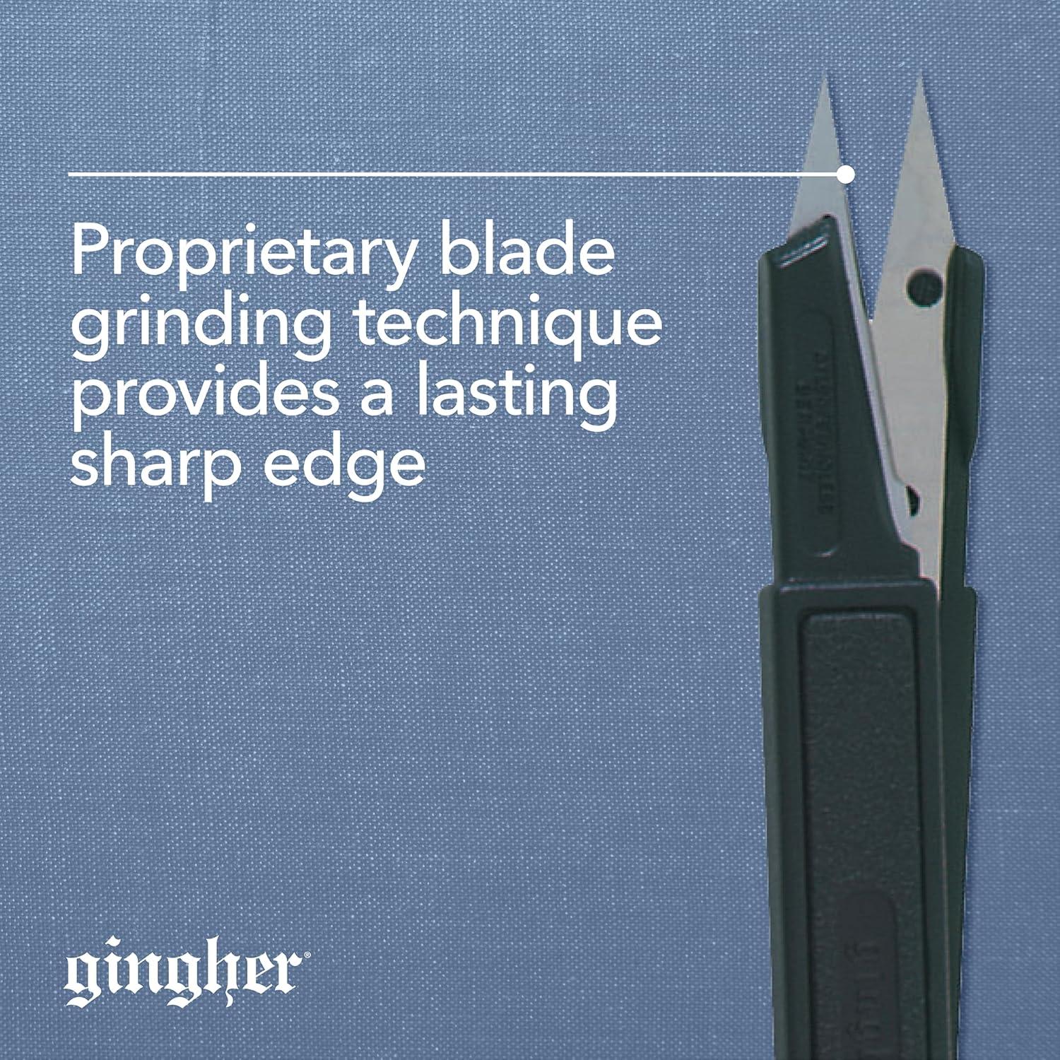 imageGingher Featherweight Thread Clippers  4quot Stainless Steel Snips  Sharp Thread Puller with Protective Cap for Crafts  Black