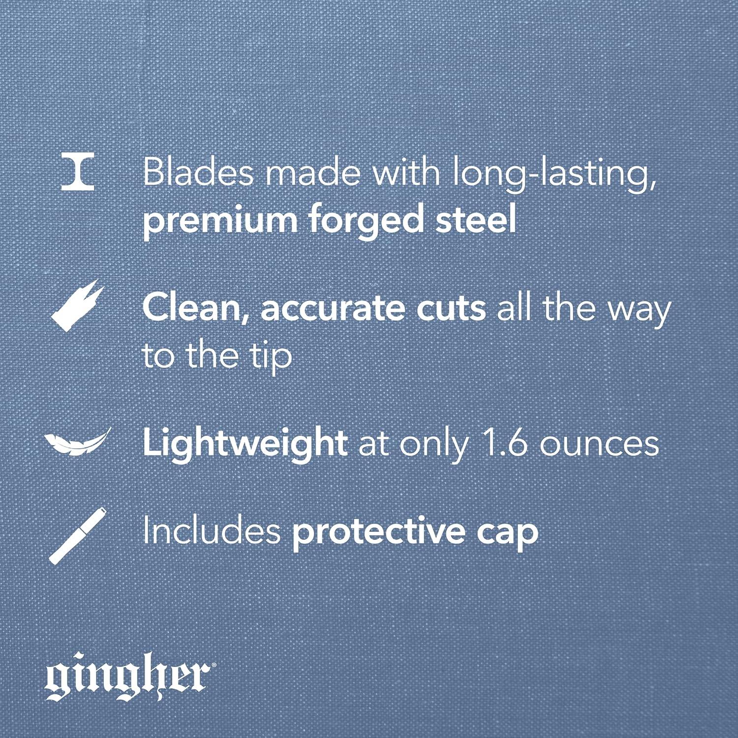 imageGingher Featherweight Thread Clippers  4quot Stainless Steel Snips  Sharp Thread Puller with Protective Cap for Crafts  Black