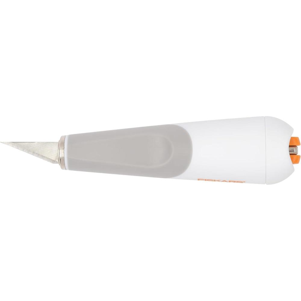 imageFiskars 1651101001 Easy Change Detail Craft Knife No 11 blade OrangeWhiteEasy Change Knife  2 Blade