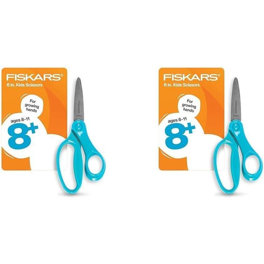 imageFiskars 6quot Big Kids Scissors for Kids Ages 811 Scissors for School or Crafting Back to School Supplies TurquoiseAssorted Colors