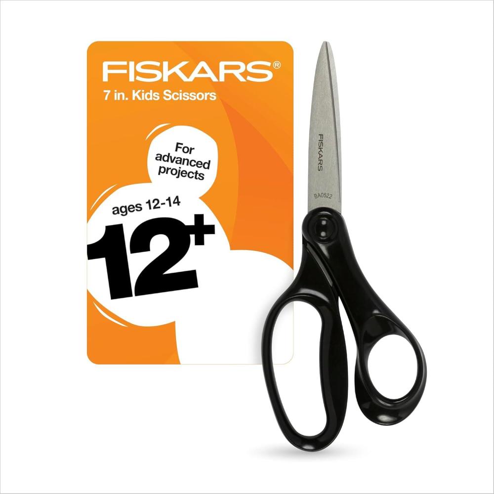 imageFiskars 7quot Student Scissors for Kids Ages 1214 Scissors for School or Crafting Back to School Supplies BlueBlack