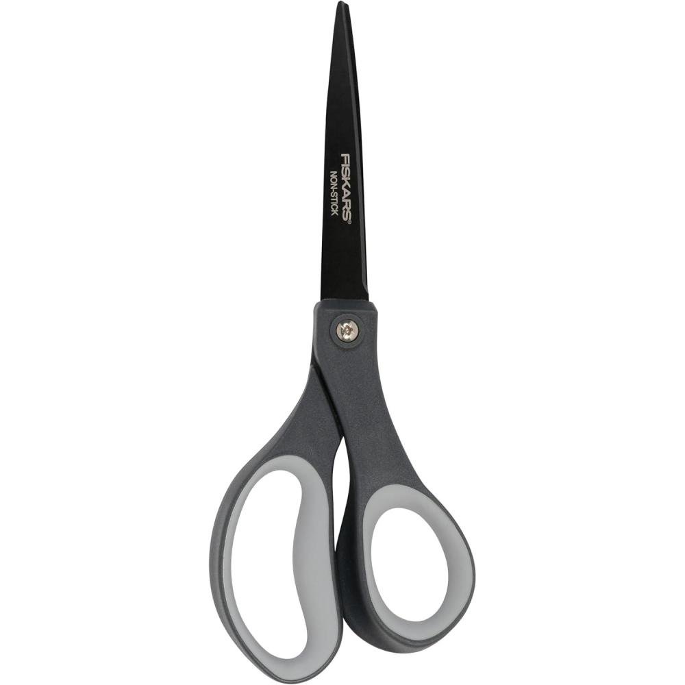 imageFiskars 8 LeftHanded Titanium Scissors SoftGrip Handle for Comfort Durable Stainless Steel Blades for Home and Office UseNonStick Titanium  SoftGrip