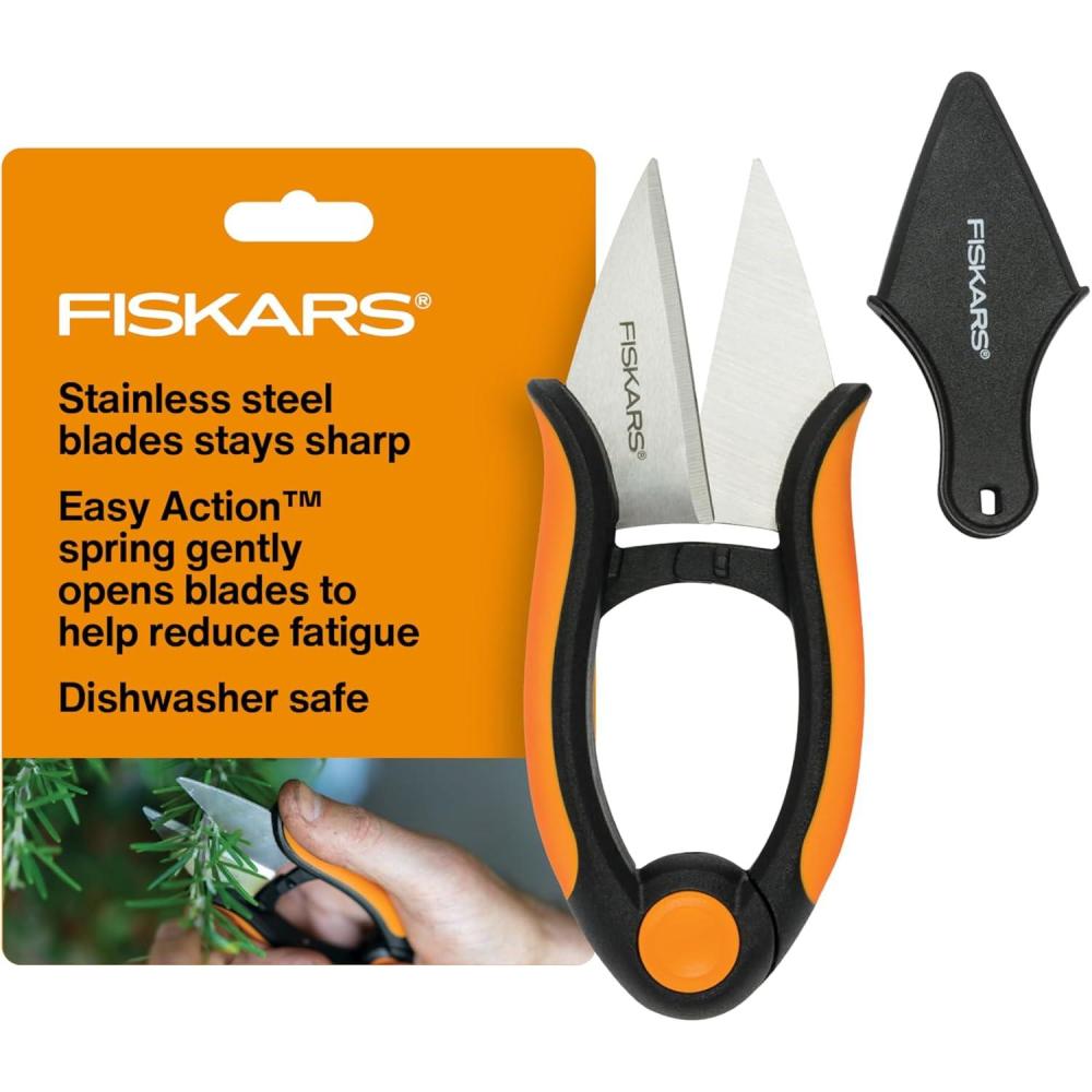 imageFiskars Herb Garden Scissors 5quot Garden Shears Handheld Herb Snips with Sheath and SoftGrip Handle Dishwasher Safegarden shear scissors
