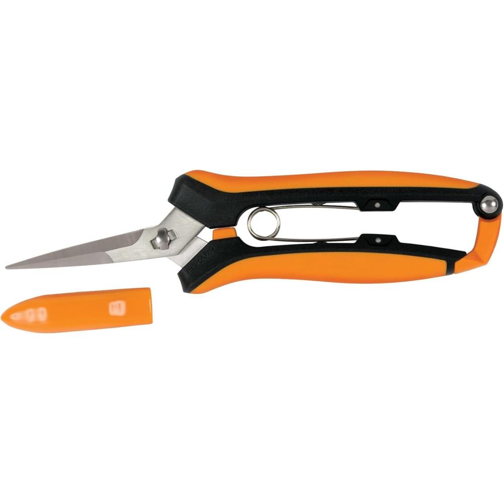 imageFiskars MicroTip Rose Pruning Shears 6quot Garden Shears NonStick Coated Stainless Steel Blade Gardening Scissors with SoftGrip HandlePruning Snips Curved