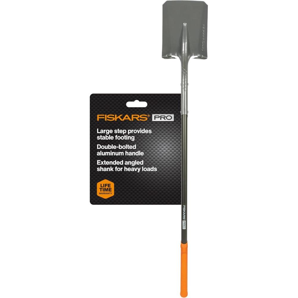 imageFiskars PRO Transfer Shovel 42 Inch HeavyDuty Aluminum Shovel with DHandle for Maximum Leverage Ideal for Moving Gravel Soil and Garden DebrisTransfer Shovel  58 in