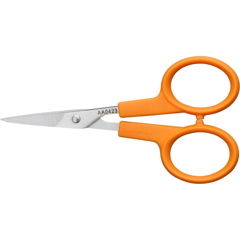 imageFiskars Premier No 5 MicroTip OrangeHandled Fabric Scissors  Double Loop Handle  Sewing and Craft Scissors  Orange5 inches