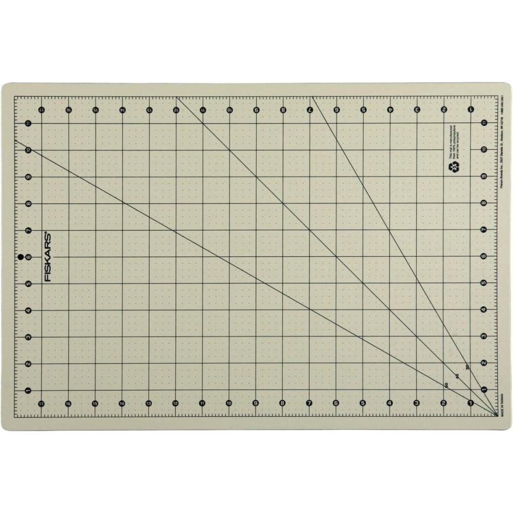 imageFiskars Self Healing Eco Cutting Mat with Grid for Sewing Quilting and Crafts  24quot x 36 Grid12x18