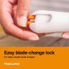 imageFiskars 1651101001 Easy Change Detail Craft Knife No 11 blade OrangeWhiteEasy Change Knife  2 Blade
