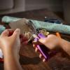 imageFiskars 23517097J Circle Hand Punch 18 Inch Purple  Pink18 in
