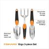 imageFiskars 3in1 Garden Tool Set Includes Trowel Transplanter and Cultivator for Outdoor Gardening Ergonomic Yard Tool KitRecyclable Package