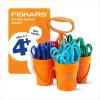 imageFiskars 5quot BluntTip Scissors Classpack for Kids Ages 47 with Art Caddy Organizer 24Pack Kids Scissors for School or Crafting Back to School Supplies Assorted ColorsBluntTip Scissors