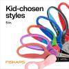imageFiskars 5quot BluntTip Scissors for Kids Ages 47 For School or Crafting Premium Pink Pack of 1Blue