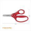 imageFiskars 5quot BluntTip Scissors for Kids Ages 47 For School or Crafting Premium Pink Pack of 1Red