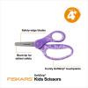 imageFiskars 5quot SoftGrip BluntTip Scissors for Kids Ages 47 3Pack Scissors for School or Crafting Back to School Supplies Blue Purple and Pink DesignsBlue  Purple  Pink