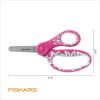 imageFiskars 5quot SoftGrip BluntTip Scissors for Kids Ages 47 3Pack Scissors for School or Crafting Back to School Supplies Blue Purple and Pink DesignsPink Floral