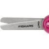 imageFiskars 5quot SoftGrip BluntTip Scissors for Kids Ages 47 3Pack Scissors for School or Crafting Back to School Supplies Blue Purple and Pink DesignsPink Glitter