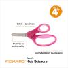 imageFiskars 5quot SoftGrip BluntTip Scissors for Kids Ages 47 3Pack Scissors for School or Crafting Back to School Supplies Blue Purple and Pink DesignsPink Glitter