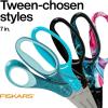 imageFiskars 7quot SoftGrip Student Glitter Scissors for Kids 12  Scissors for School or Crafting  Back to School Supplies  Black Glitter Pack of 1Blue Lightning