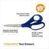 imageFiskars 8quot LeftHanded Softgrip Teen Scissors for Ages 15  Scissors for School or Crafting Back to School Supplies Blue SpeckledBlue