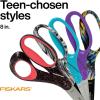 imageFiskars 8quot LeftHanded Softgrip Teen Scissors for Ages 15  Scissors for School or Crafting Back to School Supplies Blue SpeckledBlue