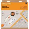 imageFiskars Crafts Essentials 5Piece Set  45mm Blade Rotary Cutter for Fabric Self Healing Cutting Mat and Sewing Ruler  Craft Supplies  WhiteGray