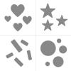 imageFiskars Hole Punch Confetti Maker Set 4Pack  Stars Hearts Circles and Rectangle Shapes  Arts and Crafts Tools